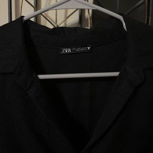 Zara black long sleeve crop top